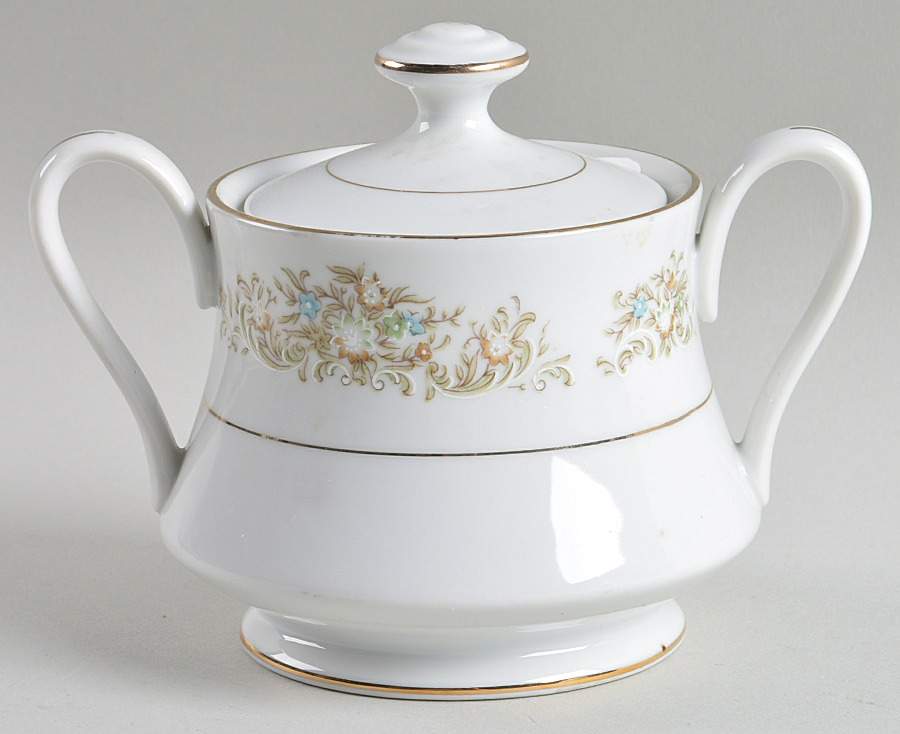 Floral Wreath Sugar Bowl & Lid by Montgomery Ward-1