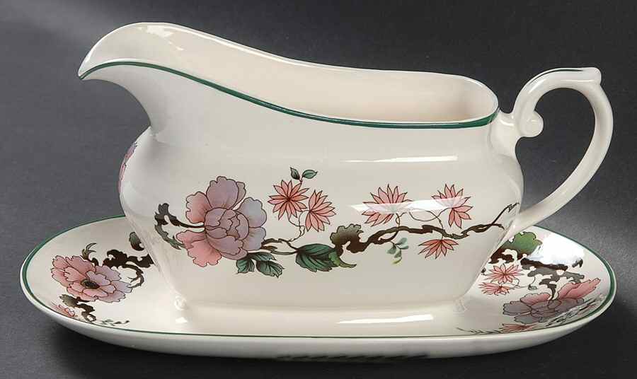 Exotic Garden Gravy Boat with Attached Underplate by Franciscan-1