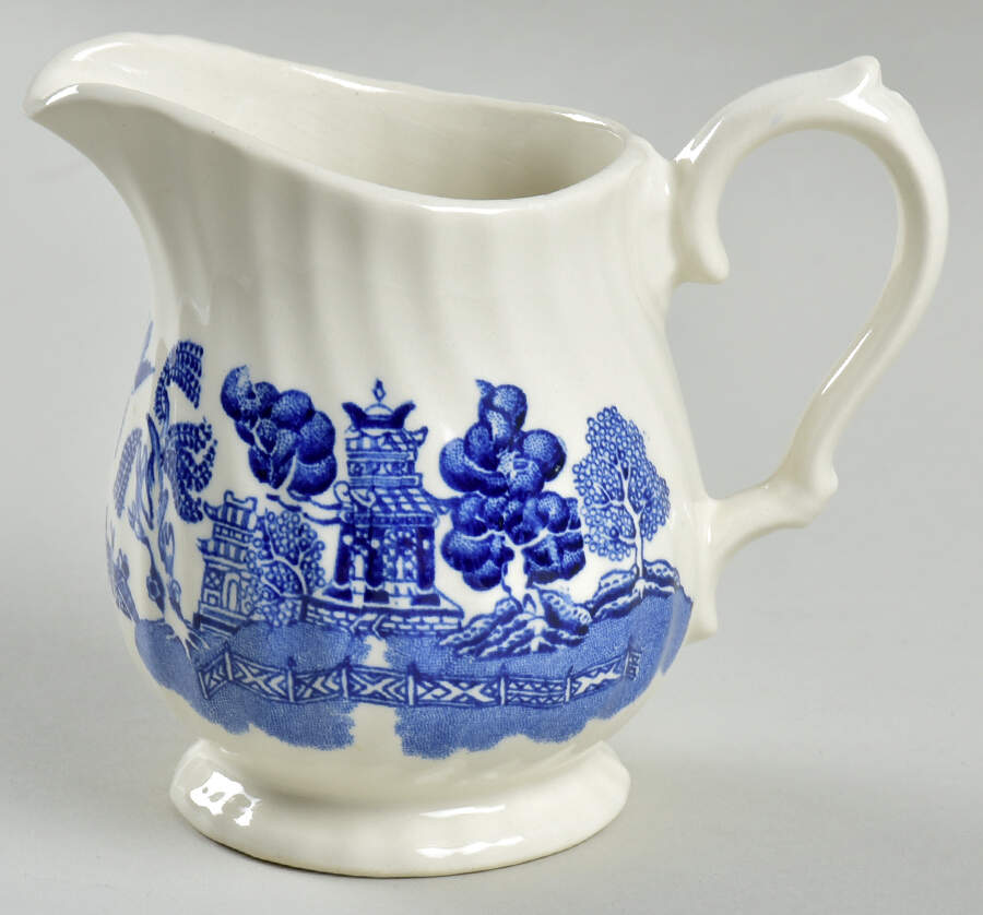 Old Willow Blue Creamer by Myott Staffordshire-1