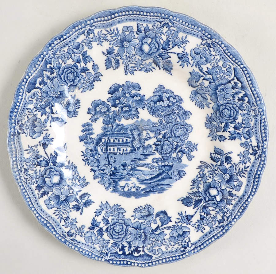 Tonquin Blue (Myott Backstamp) Dessert/Pie Plate by Myott Staffordshire-1