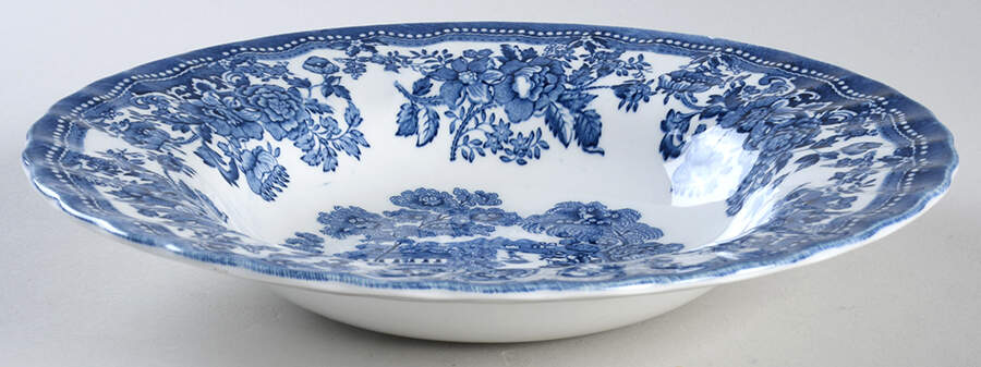 Tonquin Blue (Myott Backstamp) Rim Soup Bowl by Myott Staffordshire-1