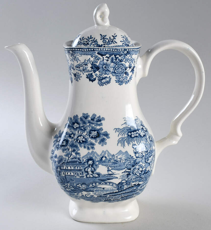 Tonquin Blue (Myott Backstamp) Coffee Pot & Lid by Myott Staffordshire-1