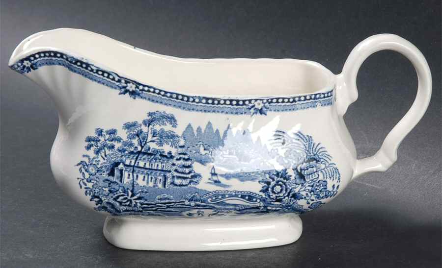 Tonquin Blue (Myott Backstamp) Gravy Boat by Myott Staffordshire-1