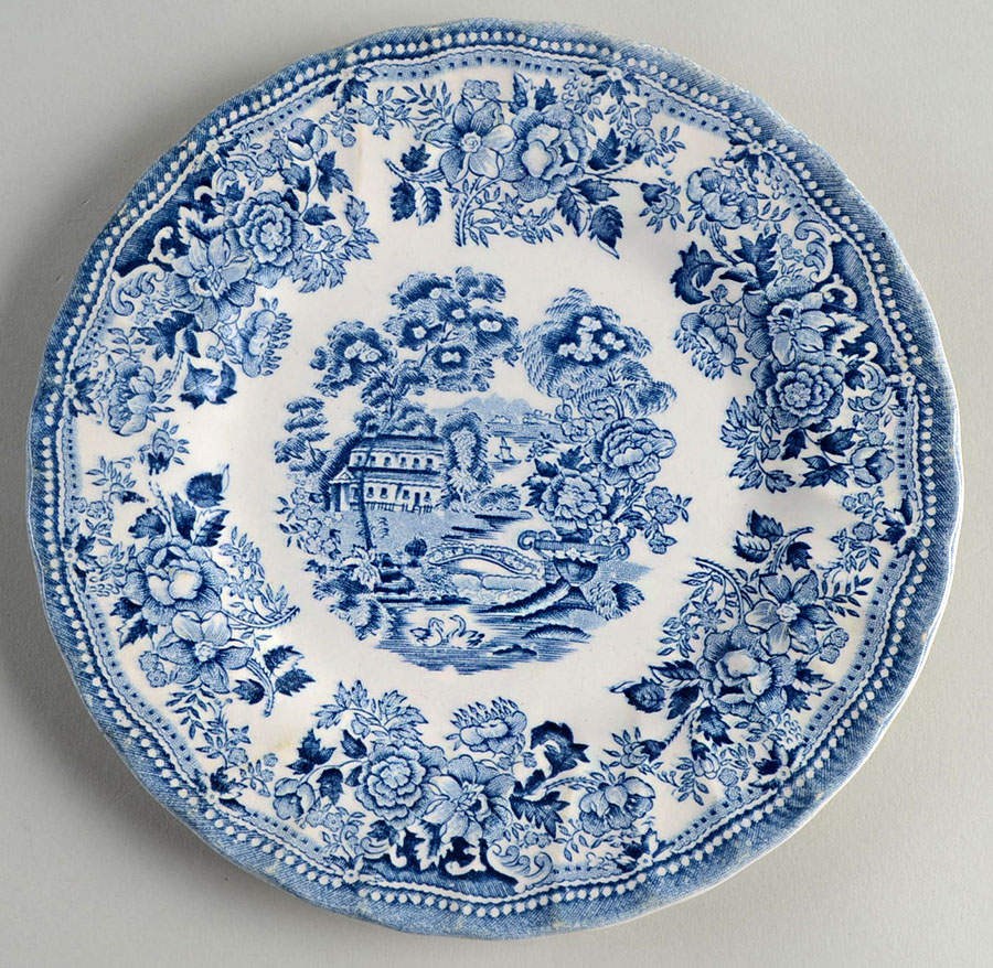 Tonquin Blue (Myott Meakin Backstamp) Dessert/Pie Plate by Myott Staffordshire-1