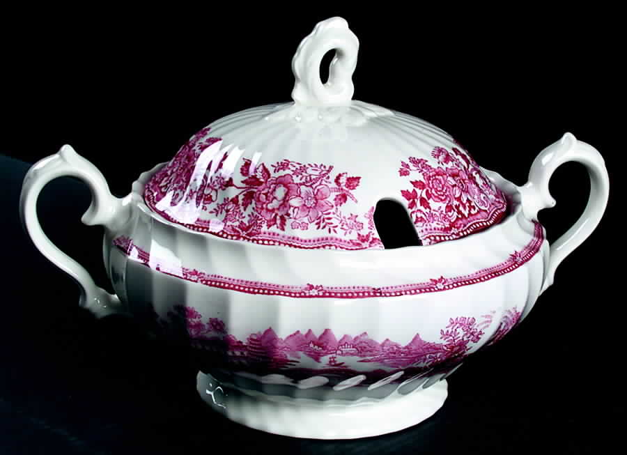 Tonquin Pink Red Tureen &  Lid by Myott Staffordshire-1