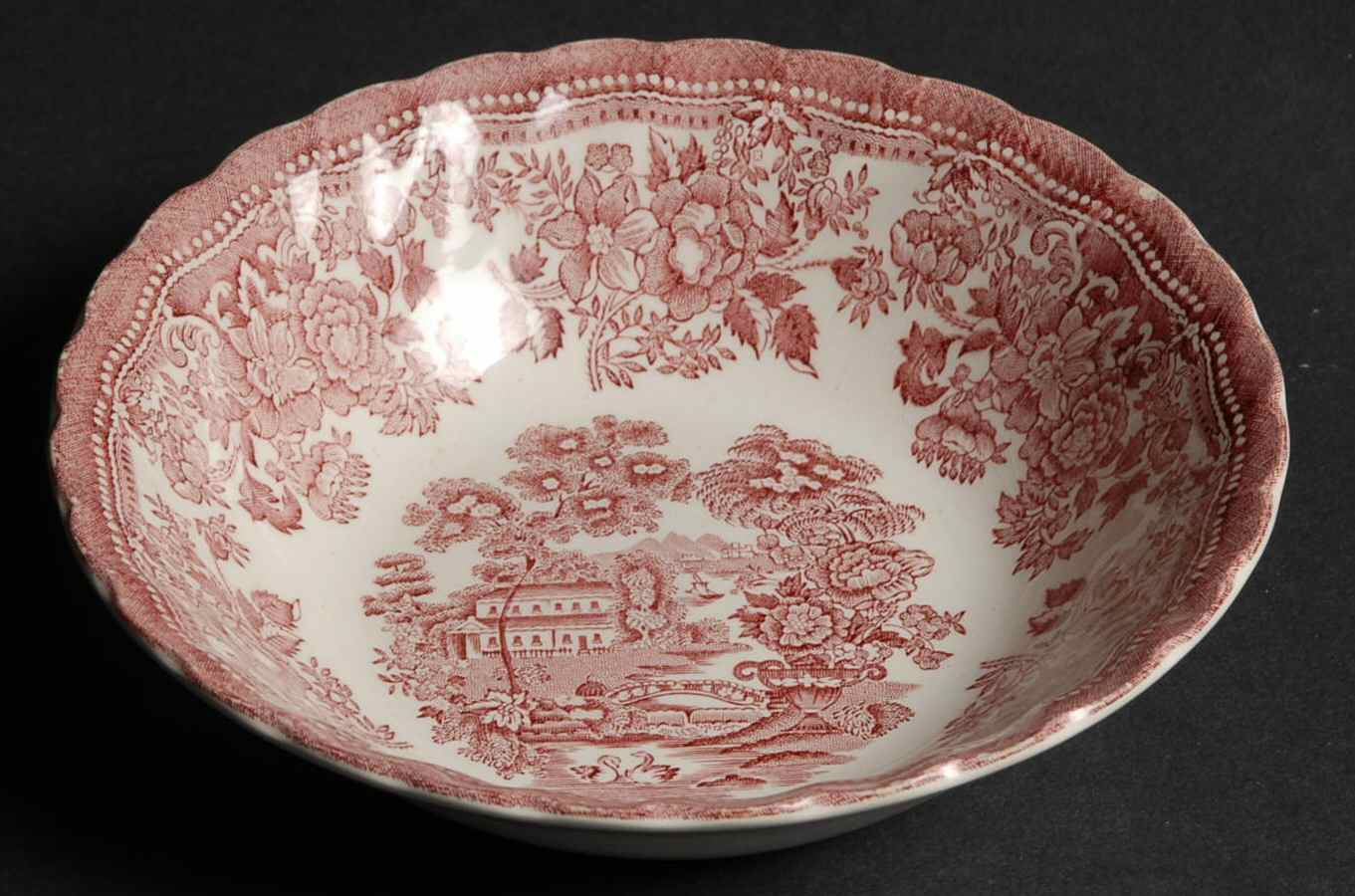 Tonquin Pink Red Coupe Cereal Bowl by Myott Staffordshire-1