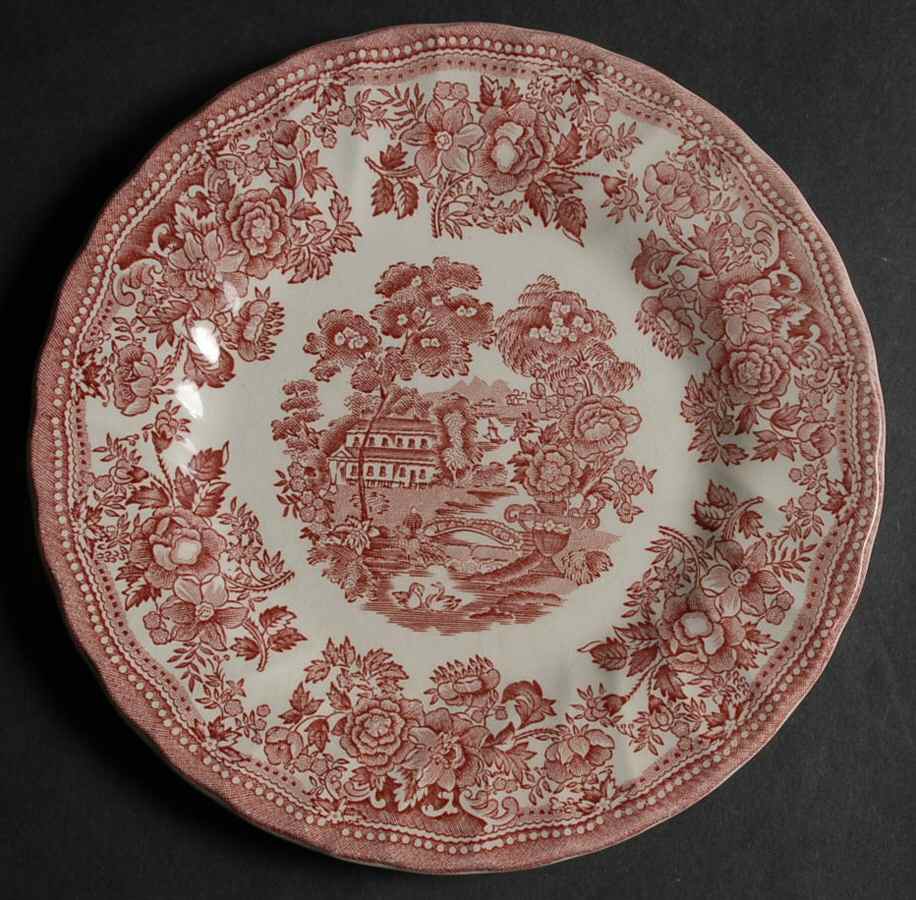 Tonquin Pink Red Dessert/Pie Plate by Myott Staffordshire-1