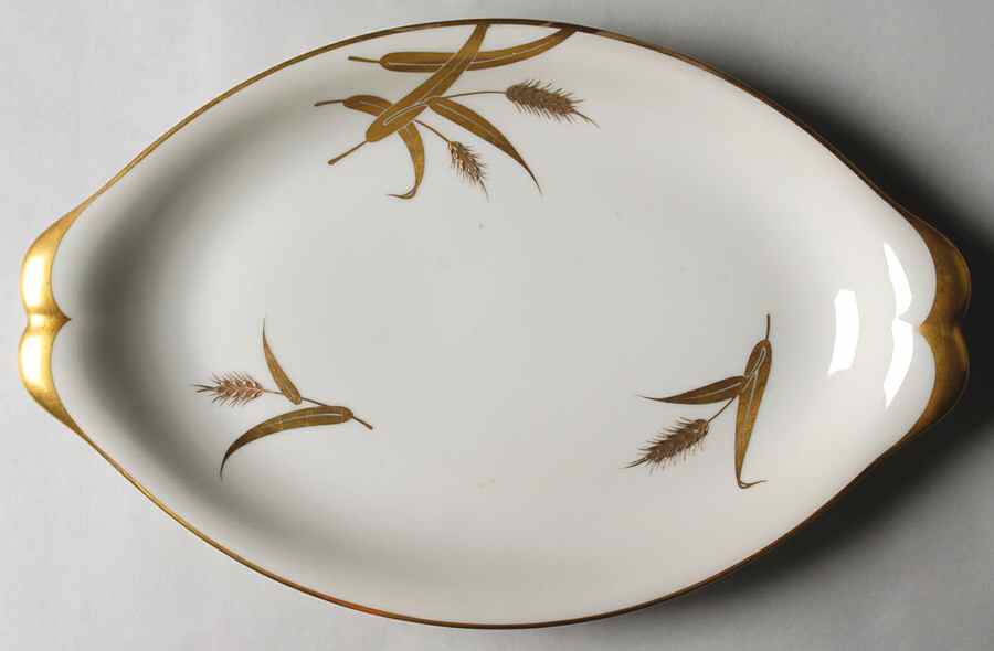 Midas (Cream Background, Occupied Japan) 13" Oval Serving Platter by Meito-1