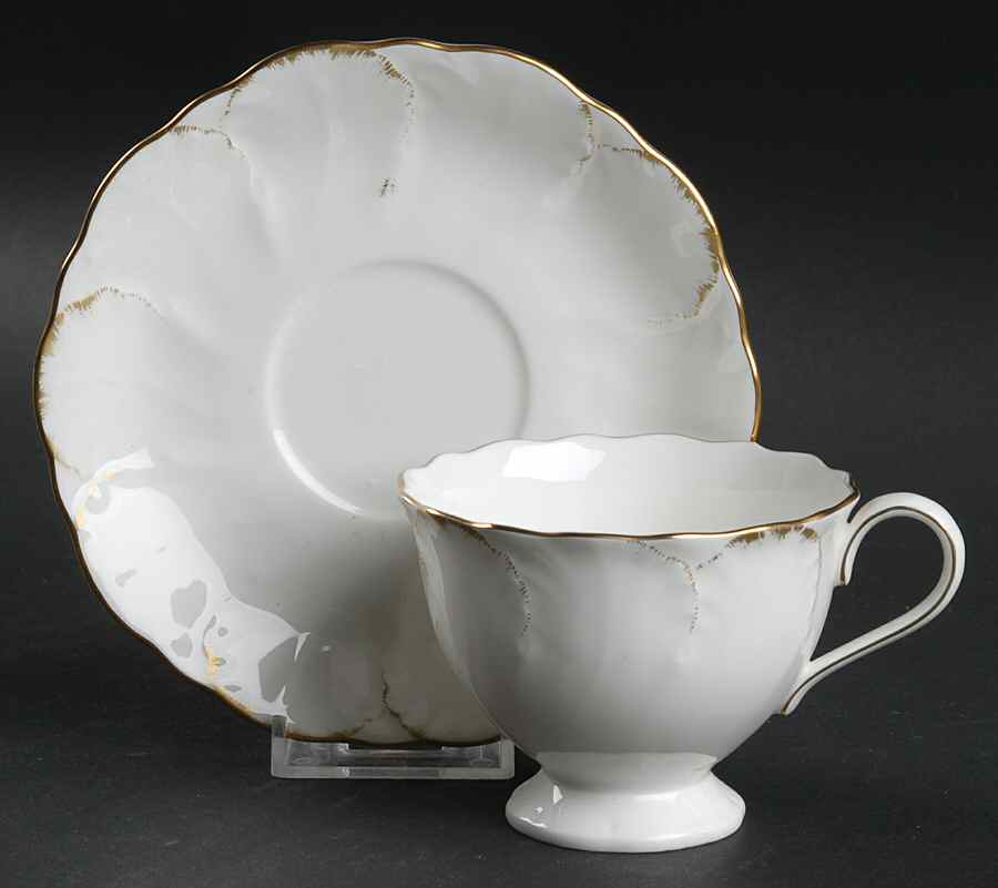 Golden Flair Footed Cup & Saucer Set by Mikasa-1