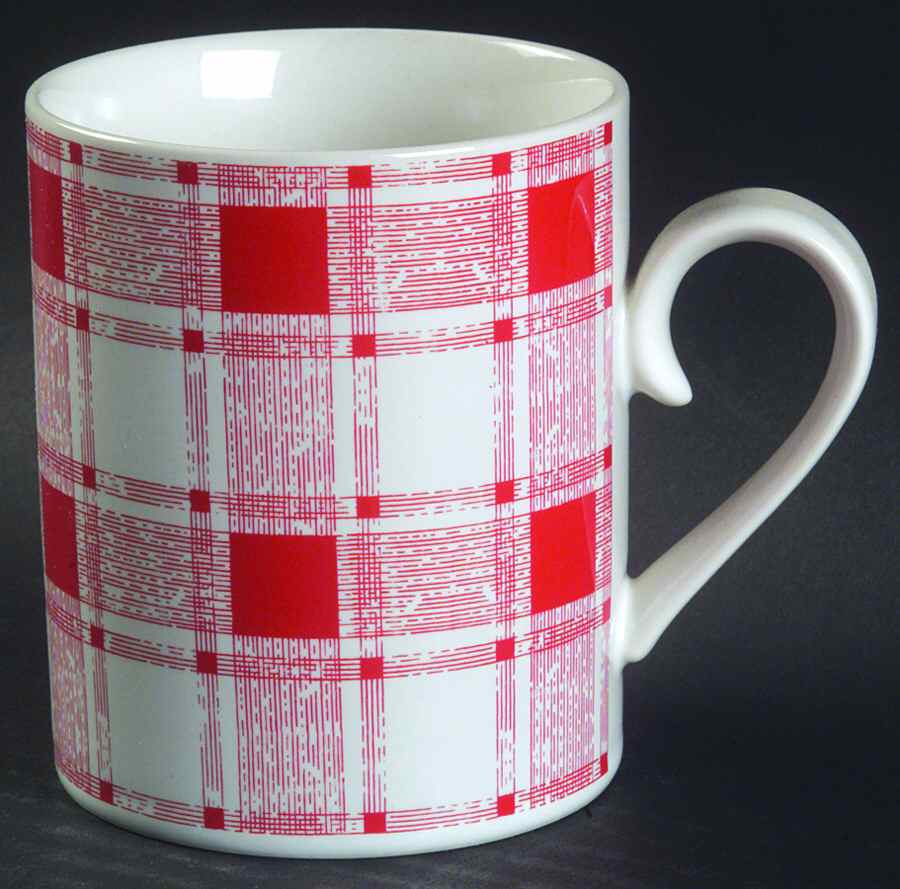Checks Red Mug by Market Square-1