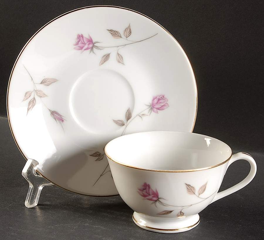 Rosetta Footed Cup & Saucer Set by Marquis-1