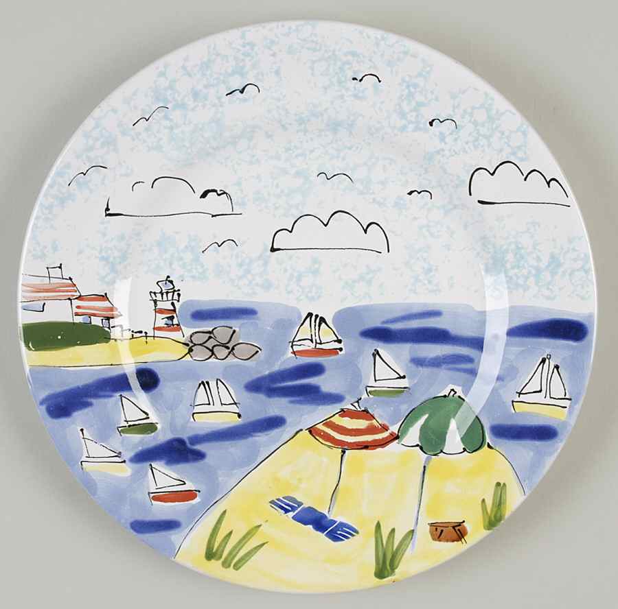 Beach Scene Salad/Dessert Plate by Mesa Intl-1