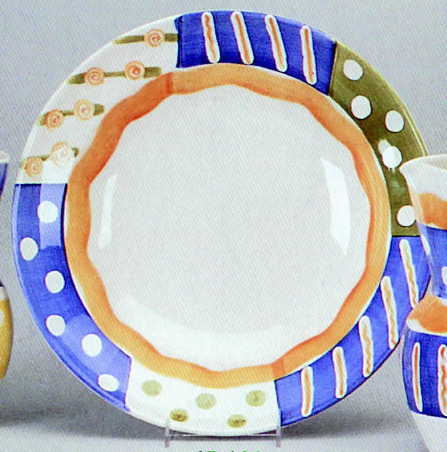 Picnic Blue Yellow Pasta/Salad Serving Bowl by Mallory-California-1