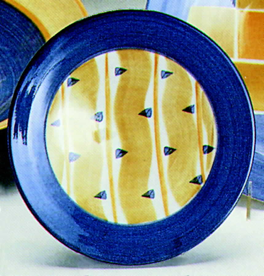 Mallorca Blue Orange Salad Plate by Mallory-California-1