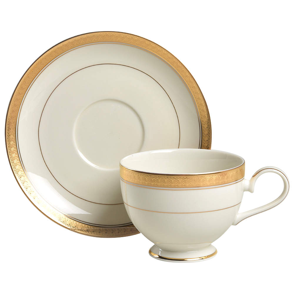 Palatial Gold Footed Cup & Saucer Set by Mikasa-1