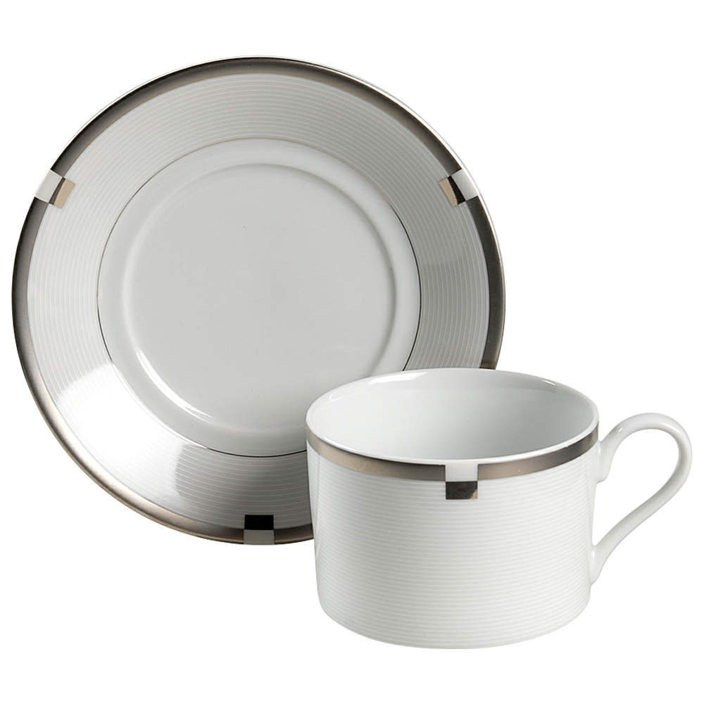 Invitation Platinum Flat Cup & Saucer Set by Mikasa-1