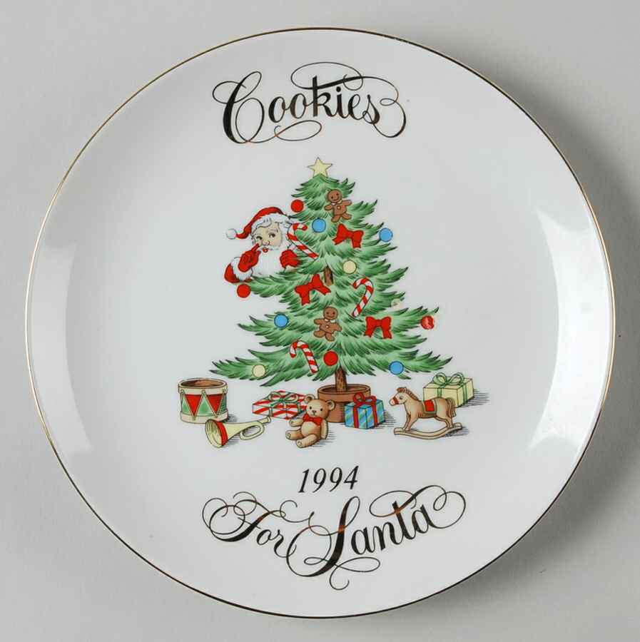 Home for the Holidays (Gold Band&Trim) 8" Cookie Plate by Meiwa-1