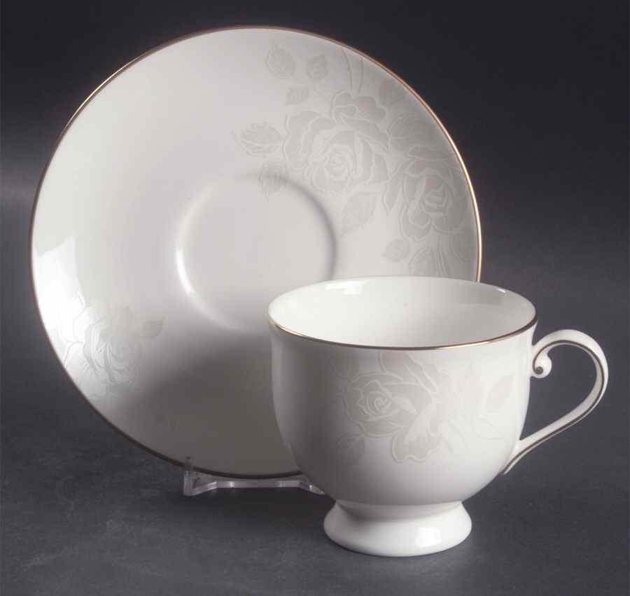 Rosewood Gold Footed Cup & Saucer Set by Mikasa-1