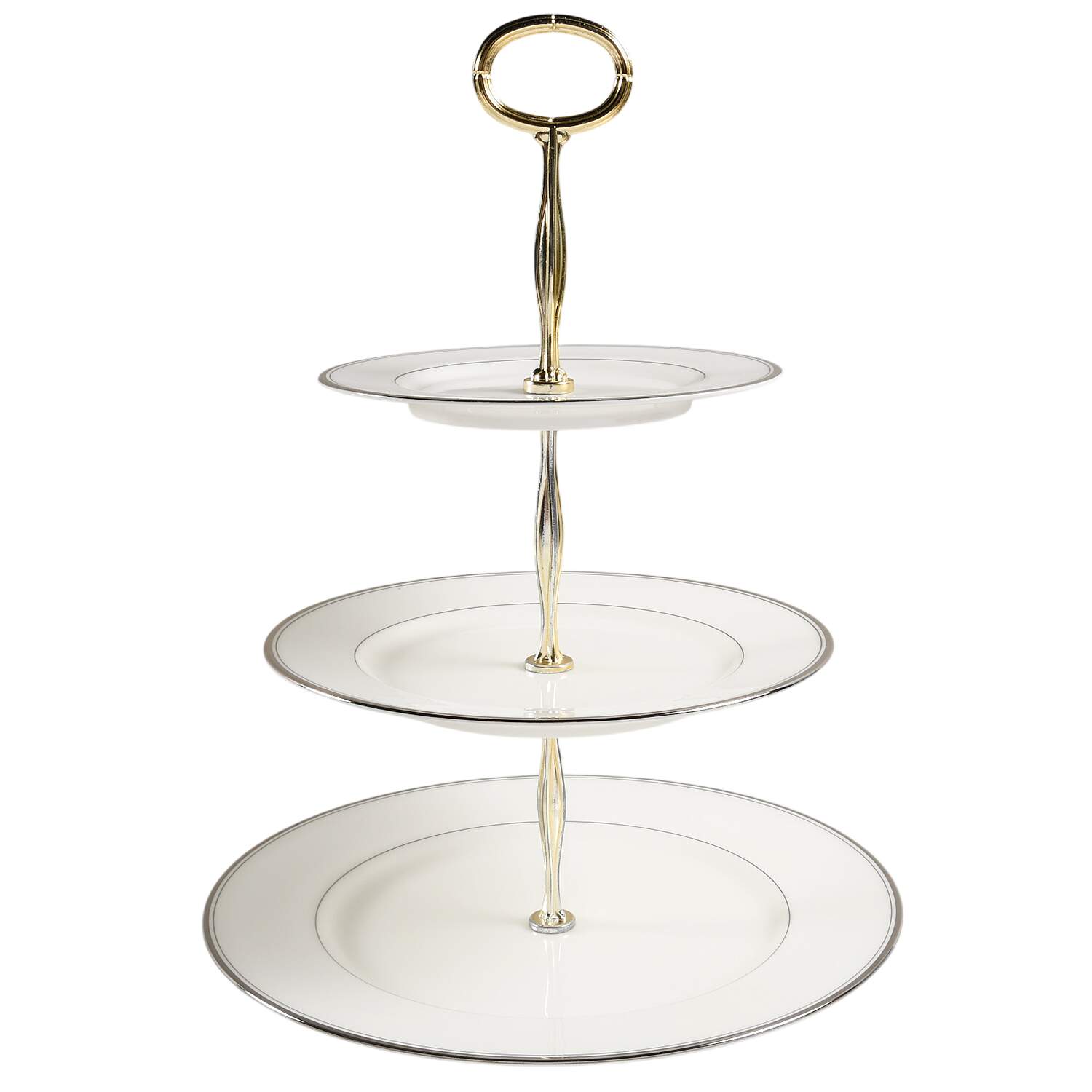 Gothic Platinum 13 7/8"-14 1/4" 3-Tiered Serving Tray(DP,SP,BB) HC by Mikasa-1