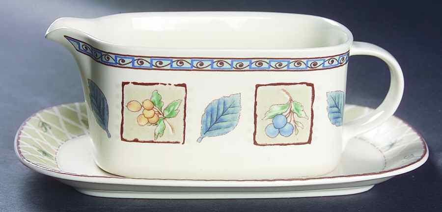 Garden Prose Gravy Boat & Underplate (Relish/Butter) by Mikasa-1
