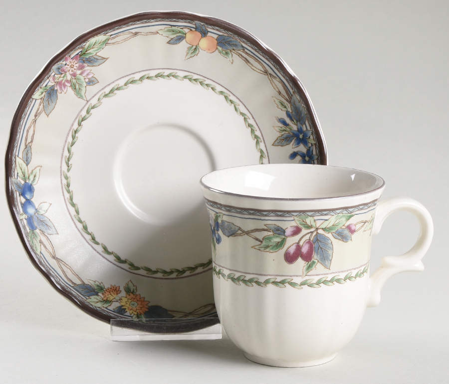 Country Harvest Flat Cup & Saucer Set by Mikasa-1