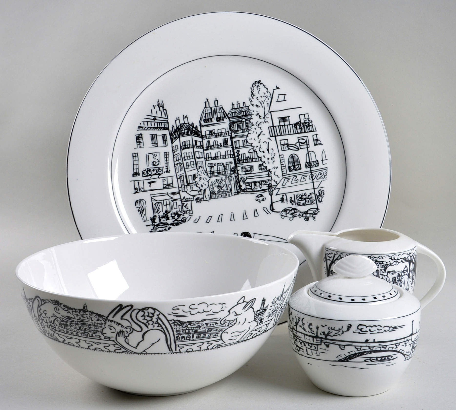 Parisian Scenes 5 Piece Hostess Set by Mikasa-1