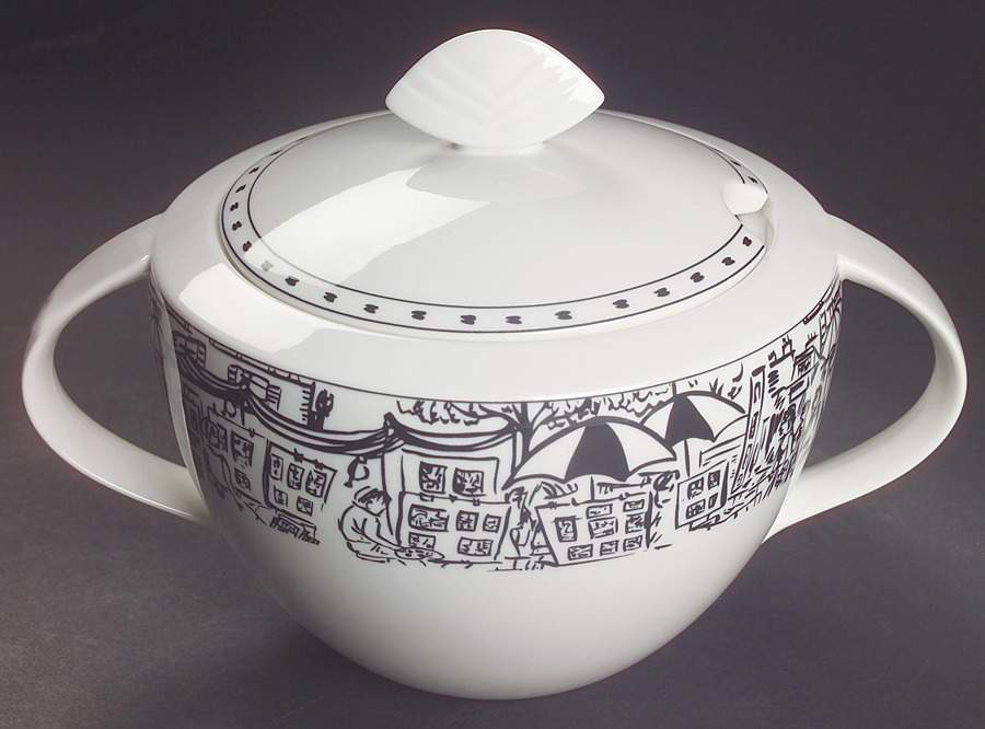 Parisian Scenes Tureen &  Lid by Mikasa-1