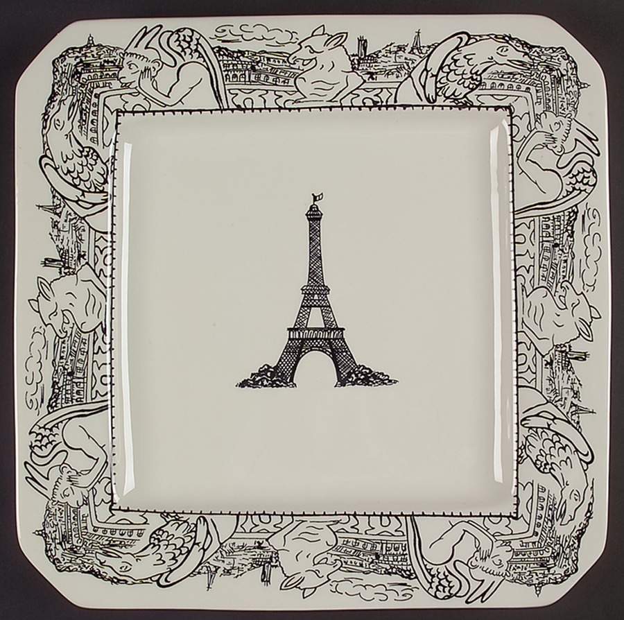 Parisian Scenes 16" Square Serving Platter by Mikasa-1