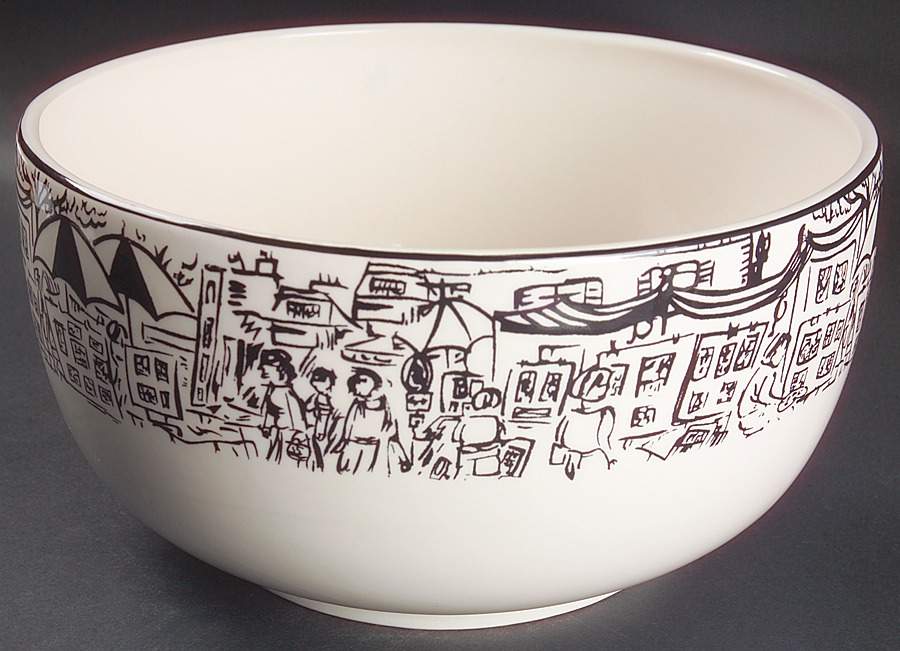 Parisian Scenes 11" Large Salad Serving Bowl by Mikasa-1