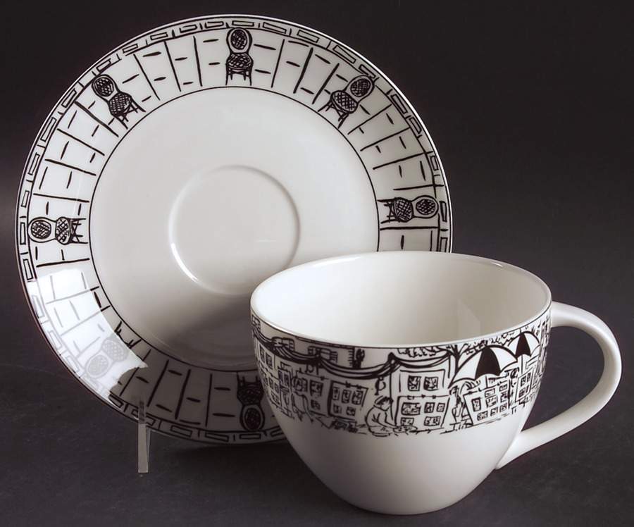 Parisian Scenes Breakfast Cup & Saucer Set by Mikasa-1