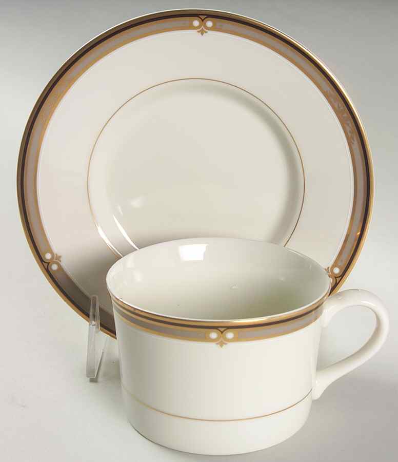 Ebony Circle Flat Cup & Saucer Set by Mikasa-1