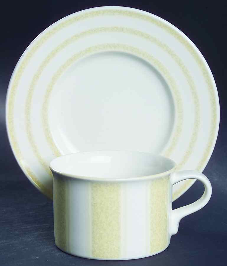 Broadway Yellow Flat Cup & Saucer Set by Mikasa-1
