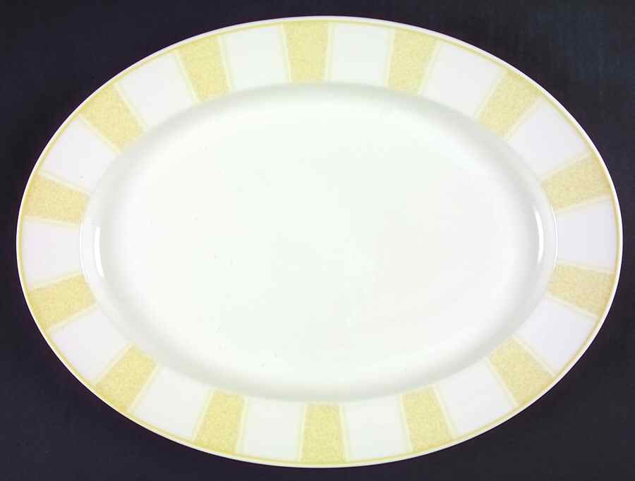 Broadway Yellow 15" Oval Serving Platter by Mikasa-1