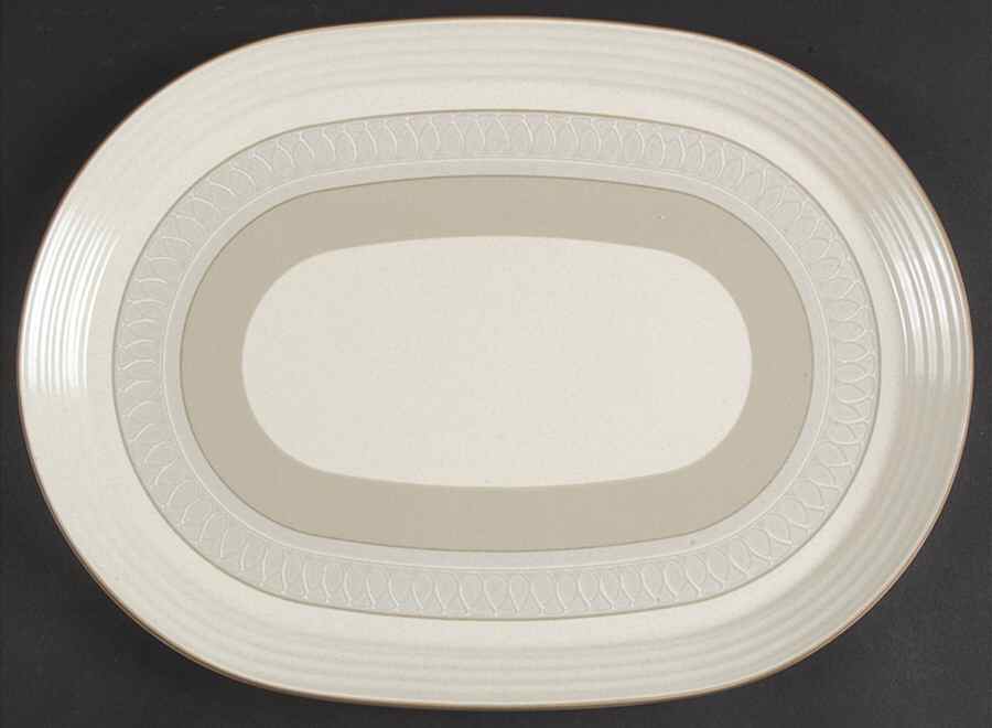 Claridge 15" Oval Serving Platter by Mikasa-1
