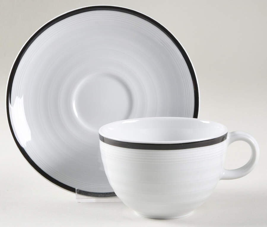 Ebony Circle Flat Cup & Saucer Set by Mikasa-1