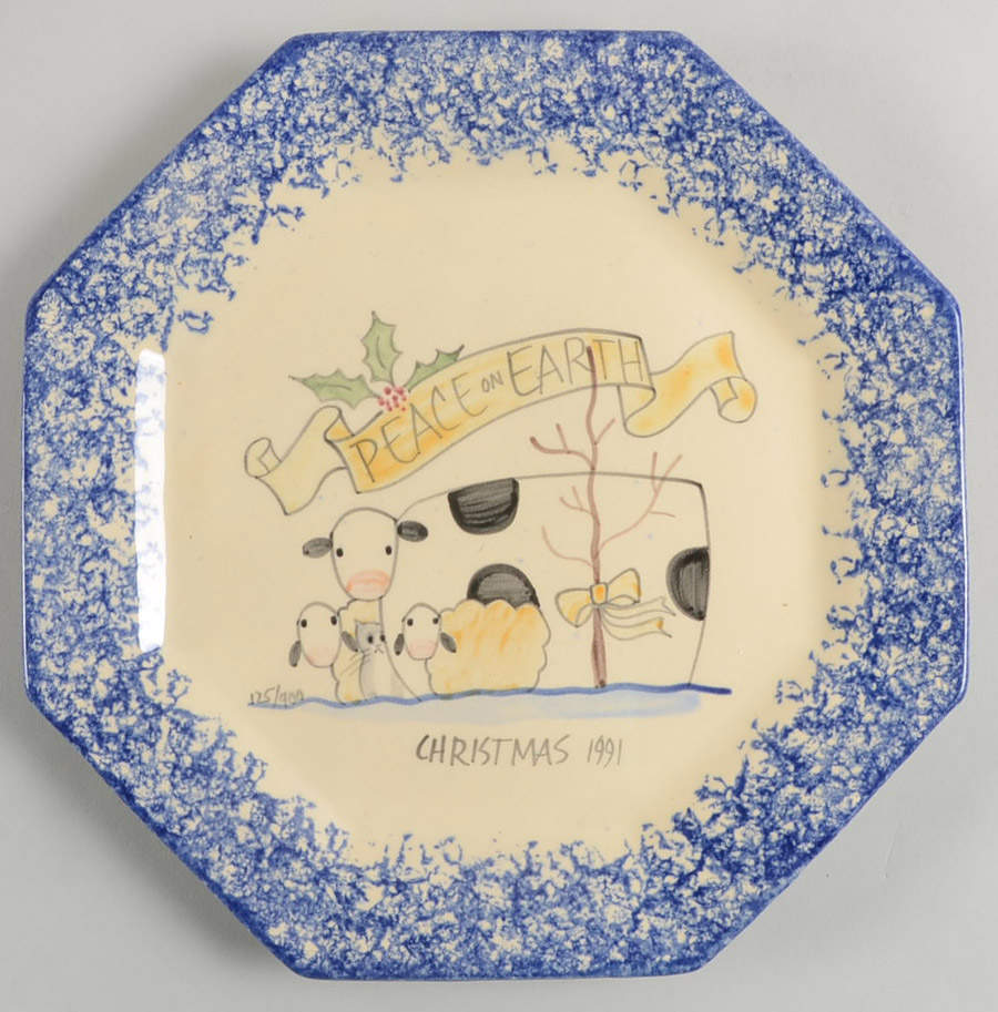 Molly's Cows Blue 9" Wall Plate by Molly Dallas-1