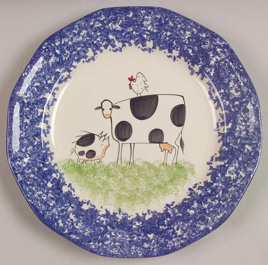 Molly's Cows Blue Dinner Plate by Molly Dallas-1
