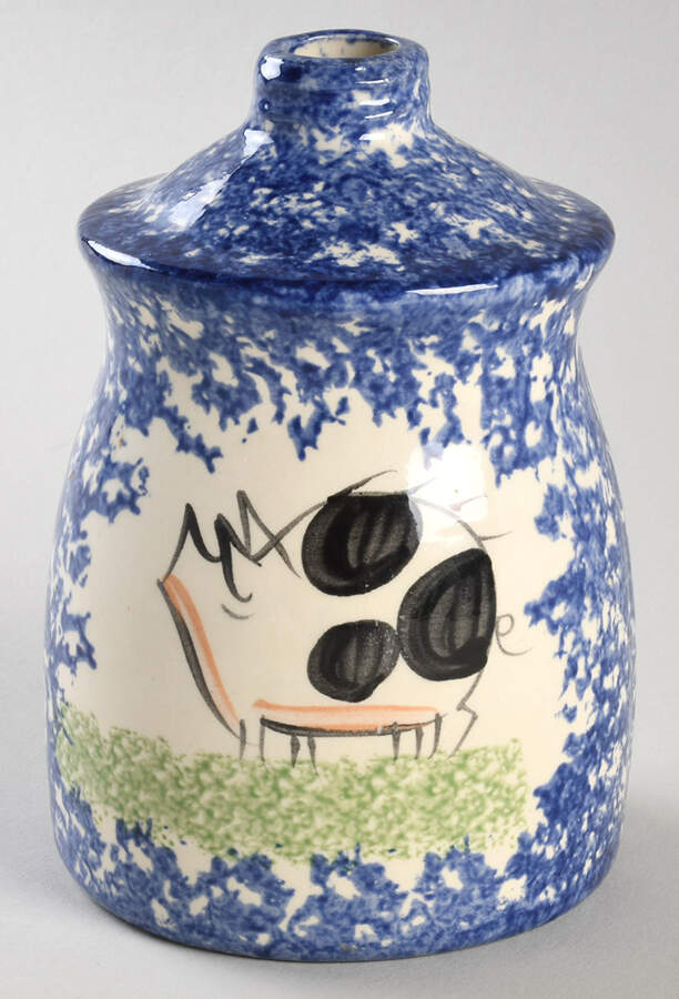 Molly's Cows Blue 5" Bud Vase by Molly Dallas-1