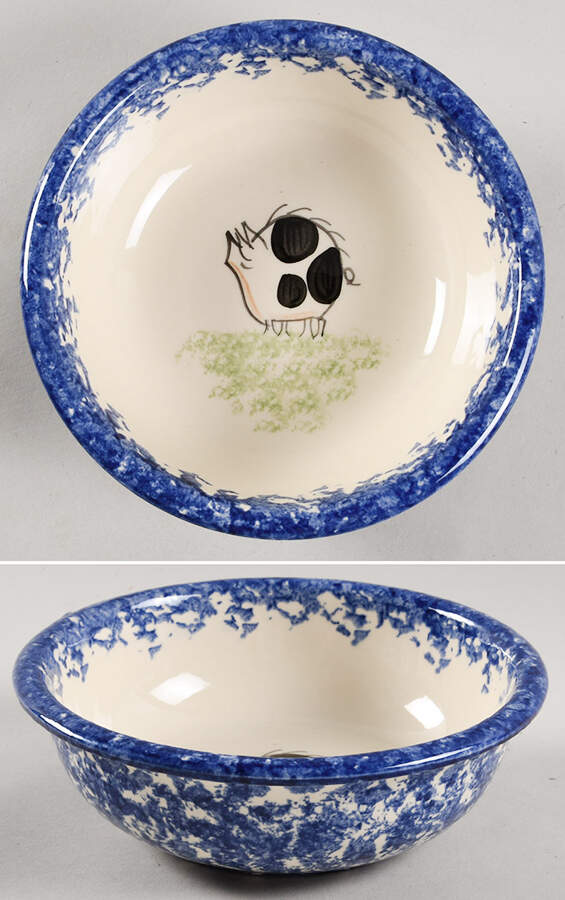 Molly's Cows Blue Coupe Soup Bowl by Molly Dallas-1