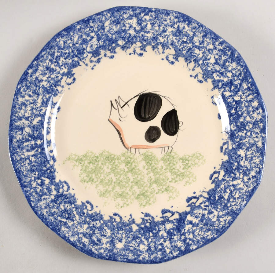 Molly's Cows Blue Dinner Plate by Molly Dallas-1