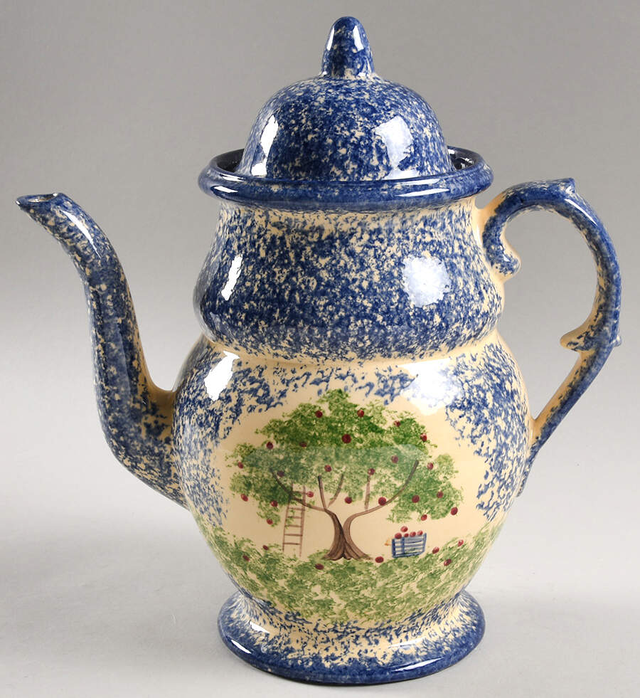 Molly's Cows Blue Coffee Pot & Lid by Molly Dallas-1