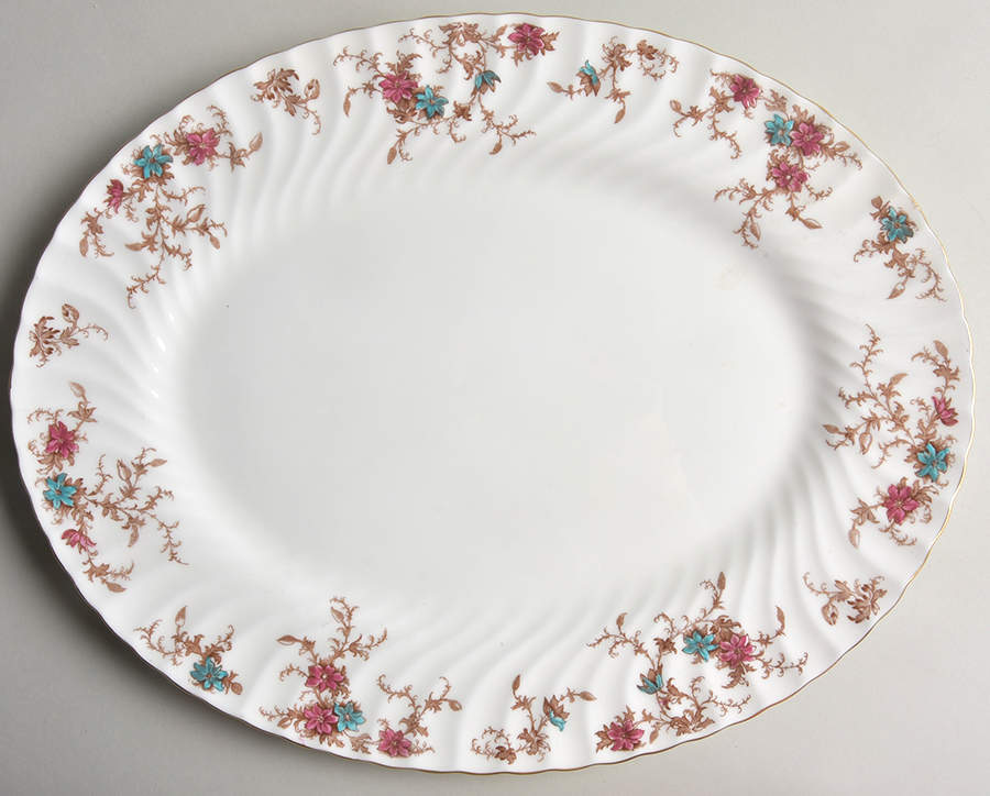 Ancestral (Wreath Backstamp) 15" Oval Serving Platter by Minton-1