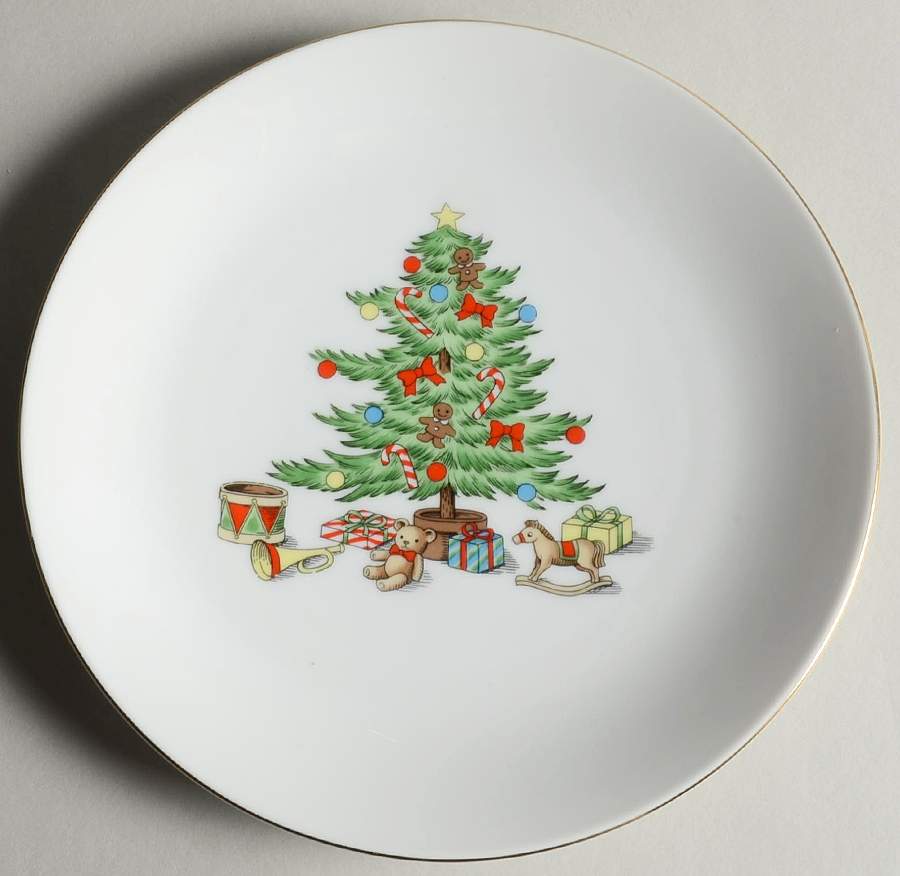 Home For The Holidays (No Gold Band) Coupe Salad Plate by Meiwa-1