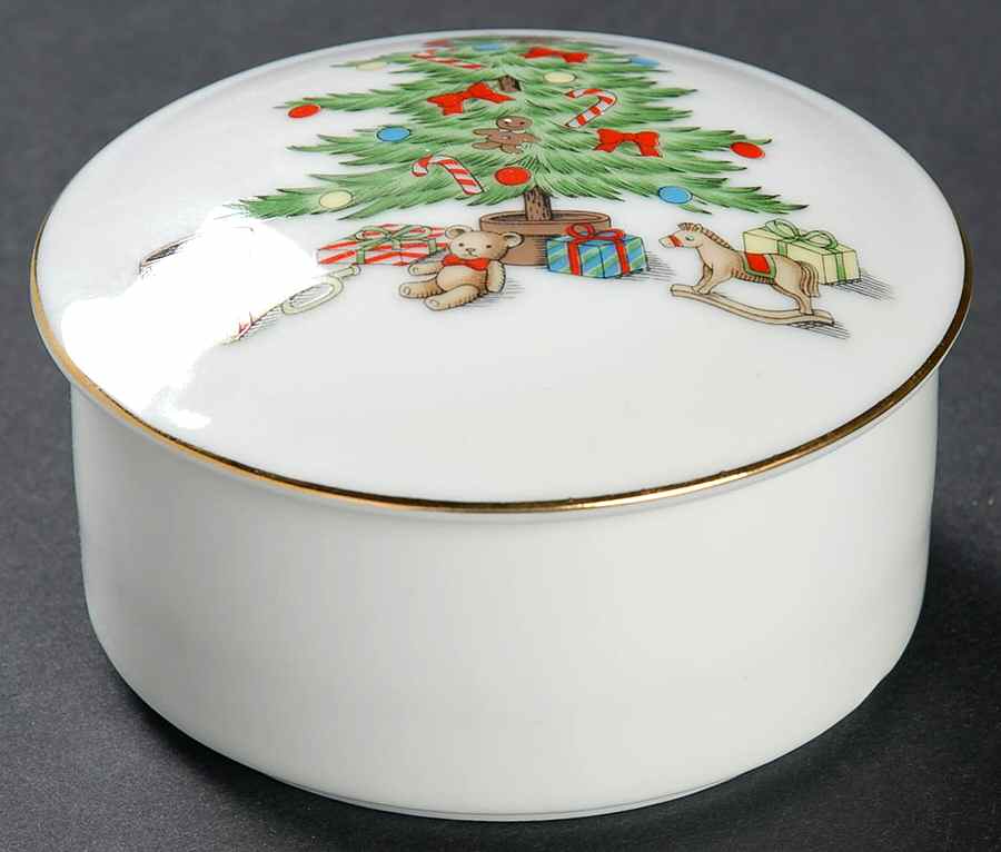 Home For The Holidays (No Gold Band) 3" Round Box & Lid by Meiwa-1