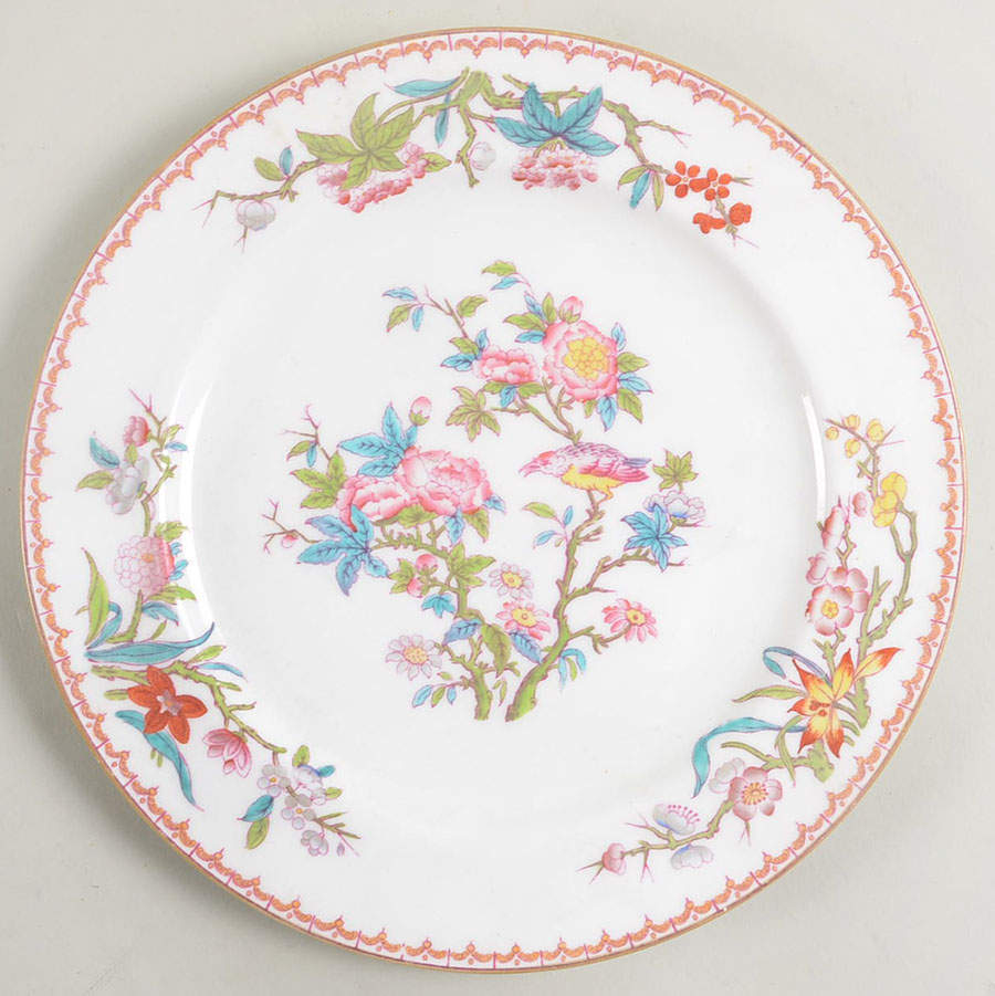 Cuckoo (Smooth, White, Globe Bks) Dinner Plate by Minton-1