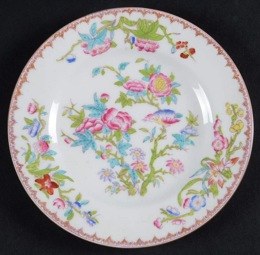 Cuckoo (Smooth, White, Globe Bks) Bread & Butter Plate by Minton-1