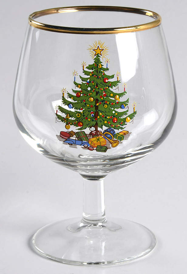 Old Fashioned Christmas Tree Glassware Goblet by Moderne-1