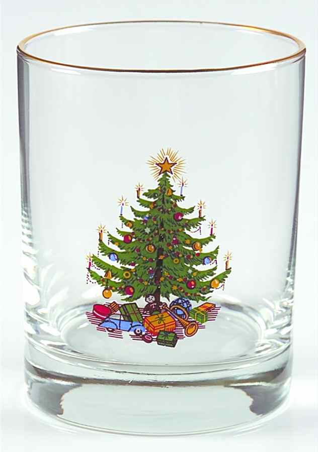 Old Fashioned Christmas Tree Glassware Double Old Fashioned by Moderne-1