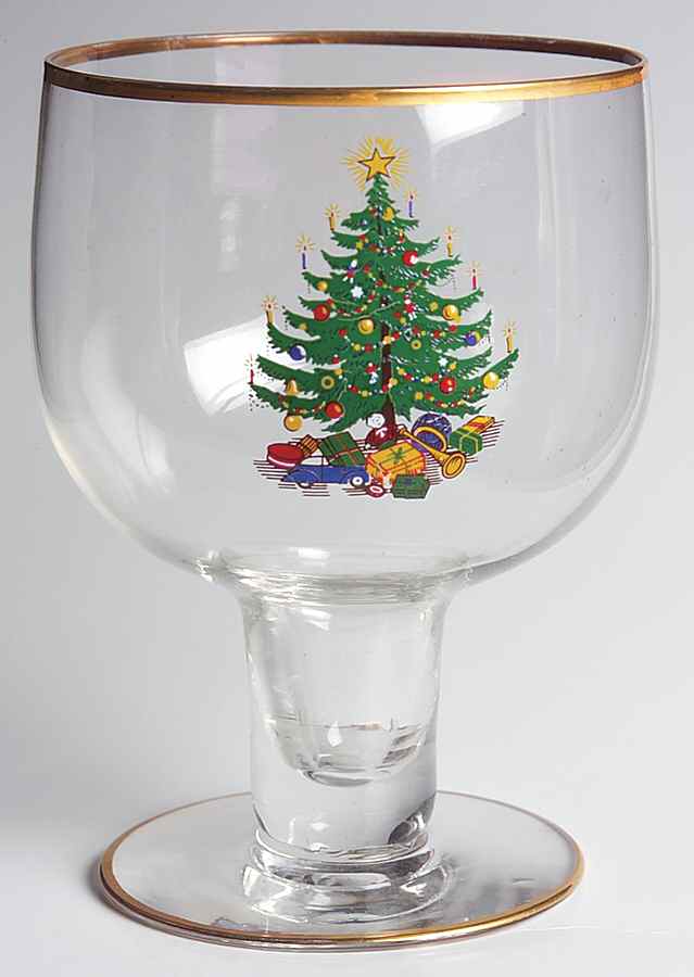 Old Fashioned Christmas Tree Glassware Goblet by Moderne-1