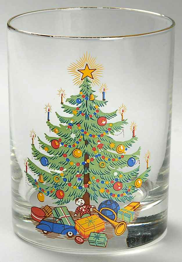 Old Fashioned Christmas Tree Glassware Double Old Fashioned by Moderne-1
